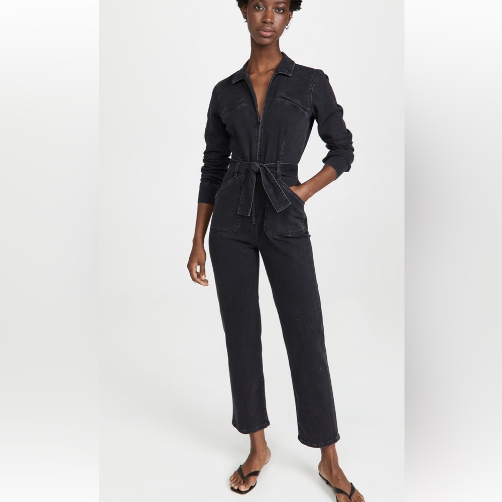 Paige Jett long sleeve jumpsuit in black dove (4)